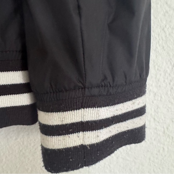 Adam Levine Mens Bomber Jacket Black with White Size L Full Zip w/Pockets - Picture 6 of 13